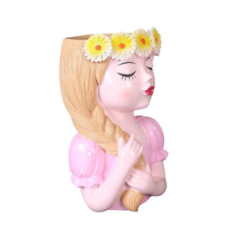 girl fairy flower creative succulent flower pot small fresh vase living room tv cabinet dried flower decoration resin decorations Item Picture
