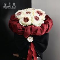 flower dress velvet cloth flowers wrapping paper classic style bouquet packaging floral material waterproof paper
