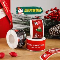 square christmas roll stickers english gift label decoration coated paper adhesive sticker gift packaging sealing paste