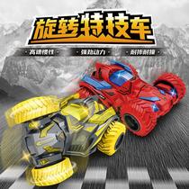 double-sided rock crawler off-road children's toy car car cool rotating head inertia rolling stunt car wholesale
