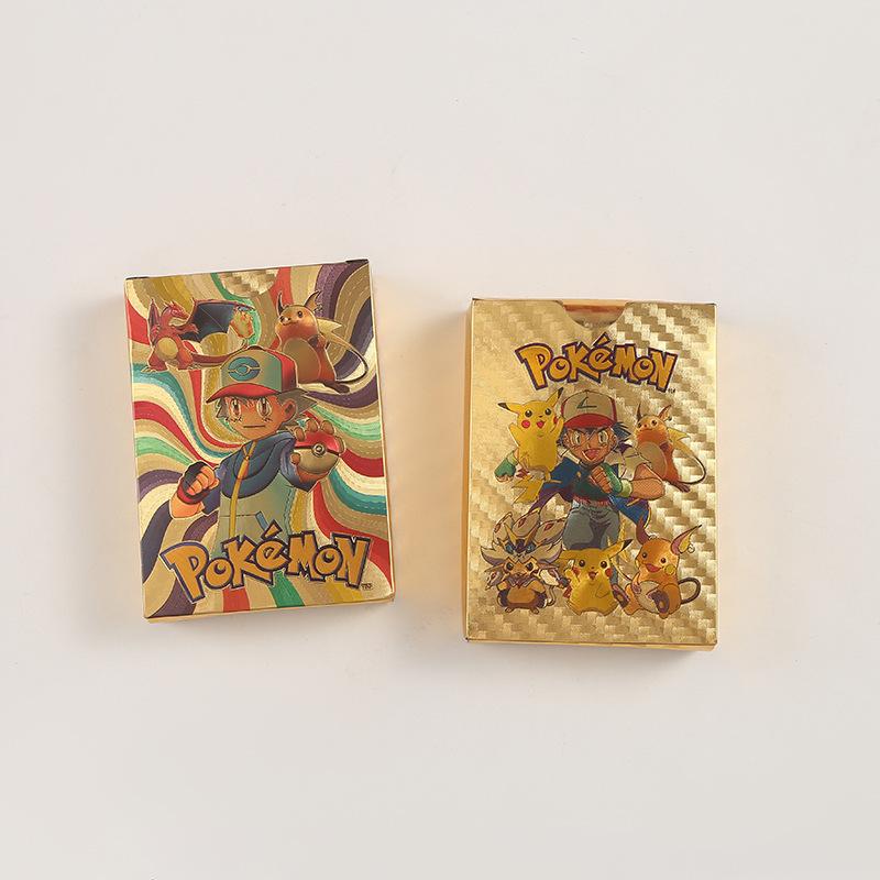 pokemon gold foil card pvc pokémon collection card board game chess card fun game card customized