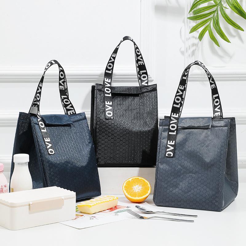 cross-border hot sale insulated lunch bag portable lunch bag for work lunch bag aluminum foil thickening lunch box bag simple lunch bag