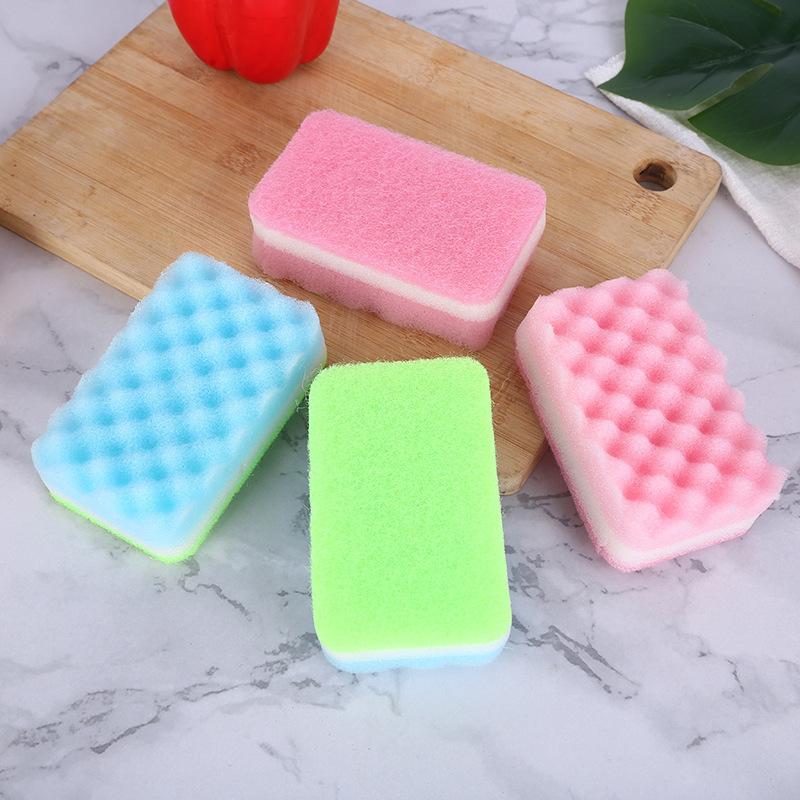 factory direct sales wave spong mop color dishwashing sponge kitchen household cleaning brush dishwashing scouring pad