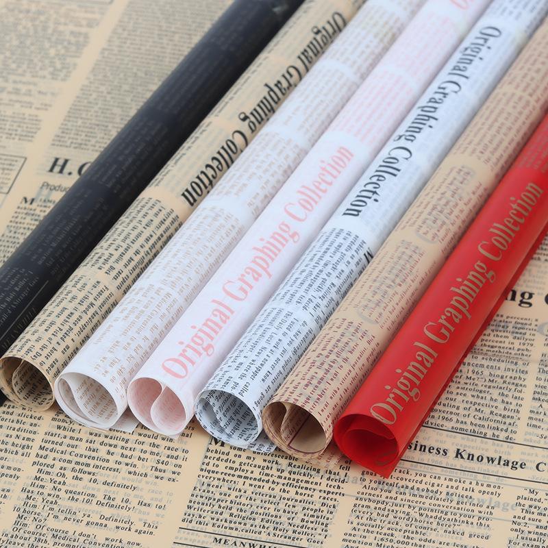 factory in stock wholesale waterproof flowers wrapping paper vintage english korean plain paper flower shop packaging large quantity of materials and excellent price