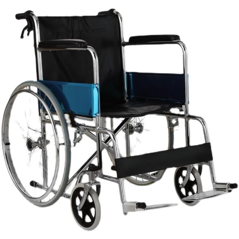 foreign trade foldable wheelchair 809 electroplating wheelchair toilet foldable and portable elderly wheelchair