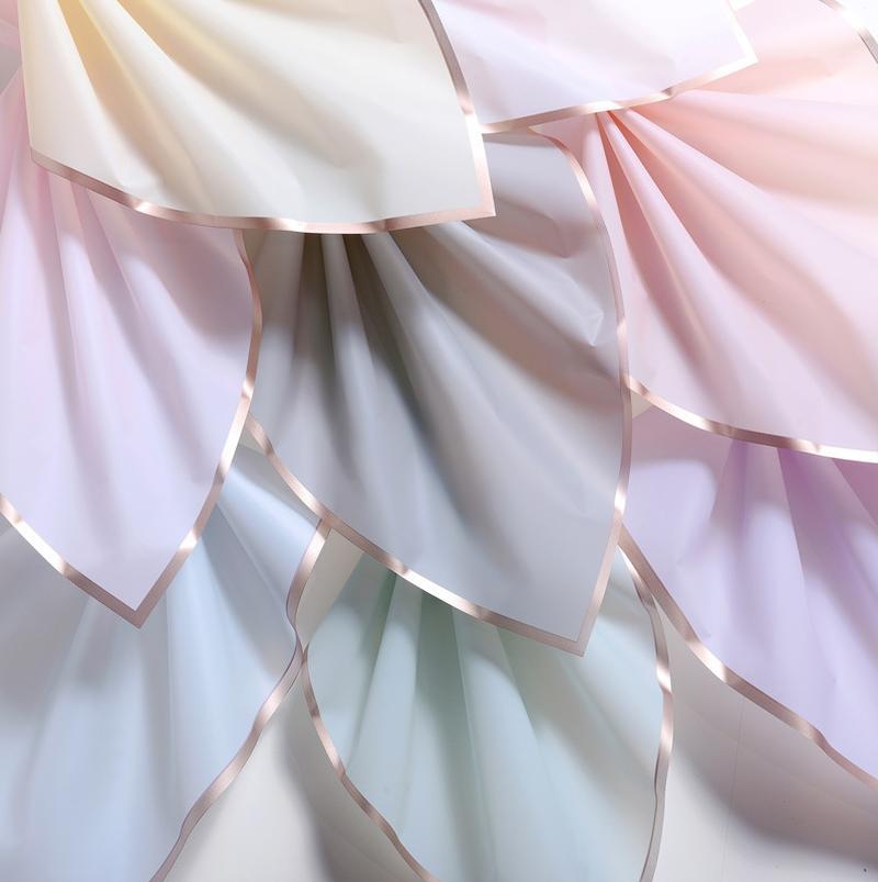 golden border wrinkled paper new product jelly mask ins floral dacal paper valentine's day flower shop bouquet wrapping paper