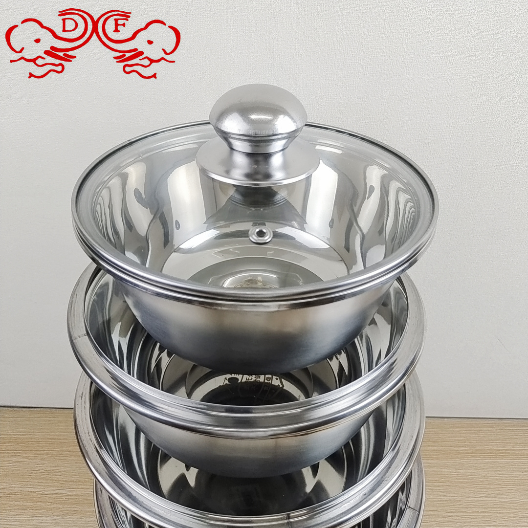 DF99060 and basin Stainless steel basin with cover Kneading basin Hair basin non-stick noodles Household kitchen baking DF TRADINGHOUSE Specification drawing
