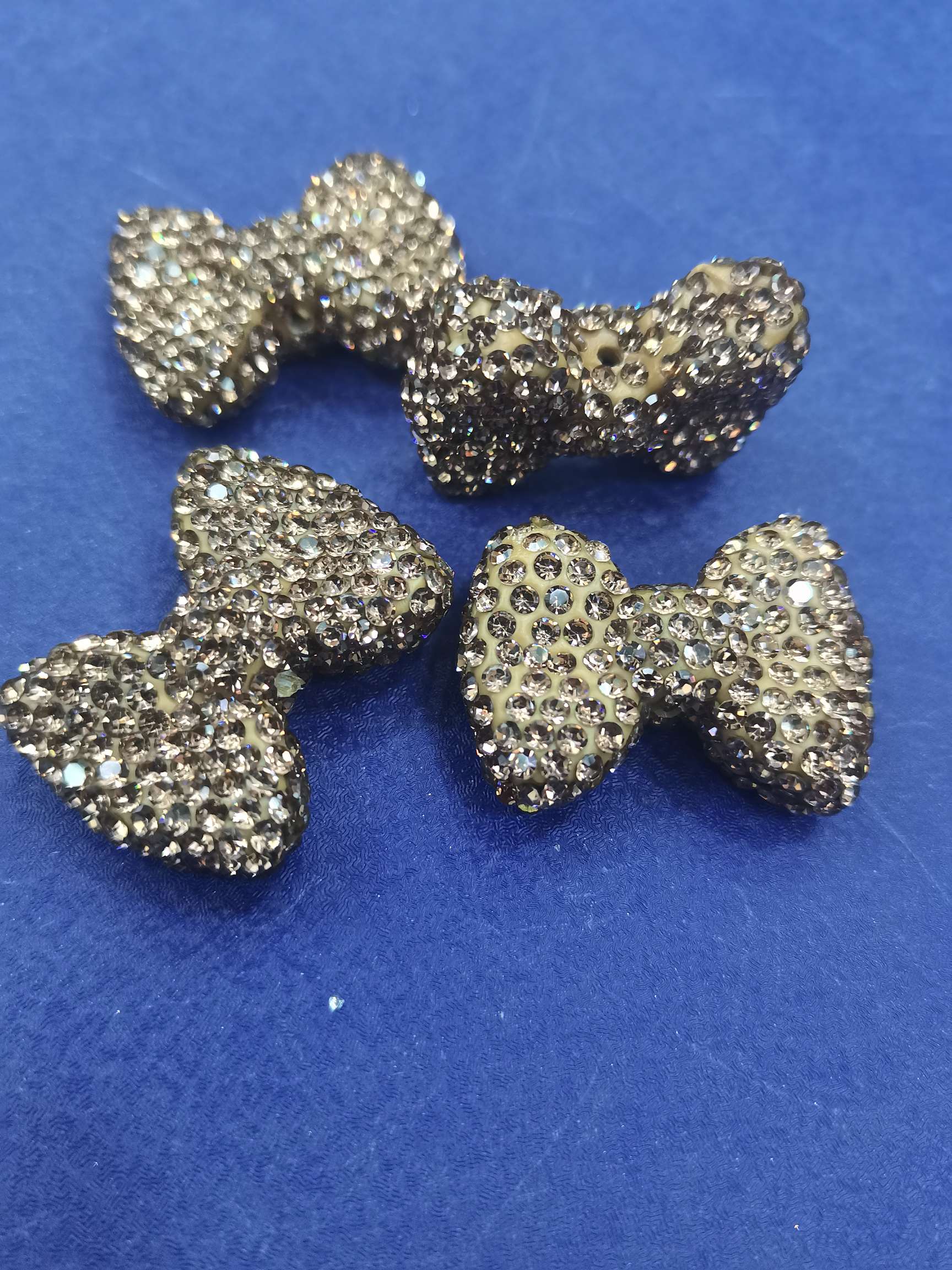 Crystal yellow bow tie soft clay rhinestone jewelry accessories details Picture