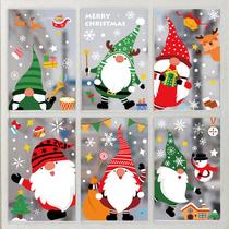 christmas decorations amazon hot santa elk static sticker christmas mall vitrine decoration