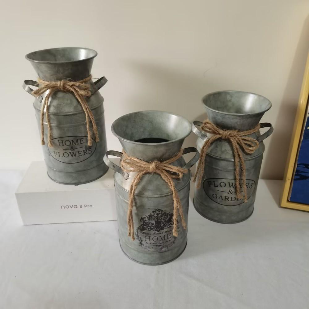 factory supply iron pickling old flower arrangement iron bucket gardening flower arrangement flower pot home living room decoration vase