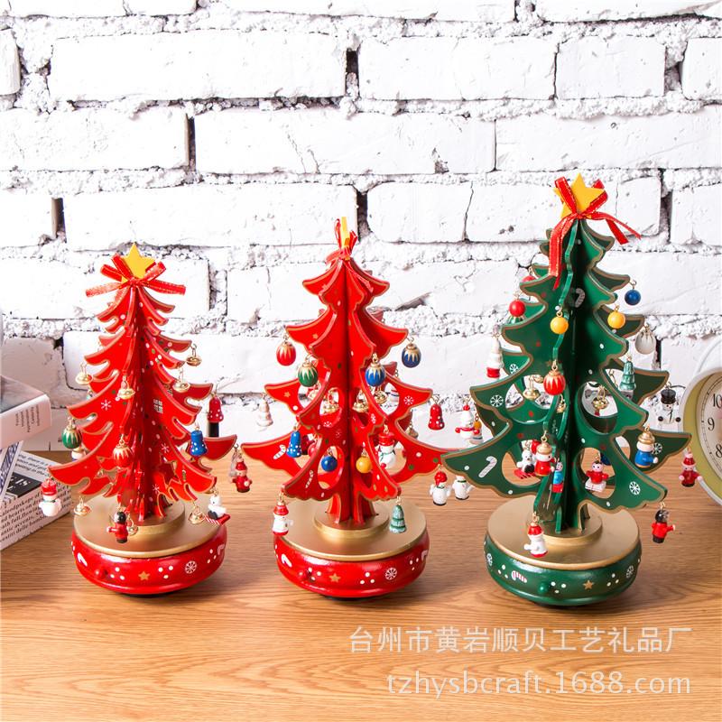 new three-piece christmas tree with pendant clockwork music box music bell music box gift