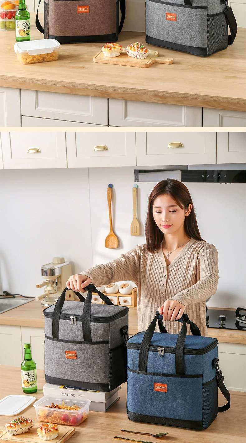 Large insulated bag, thickened fresh-keeping ice pack, waterproof peva picnic insulated bag, takeout delivery box, portable picnic bag detail image 5