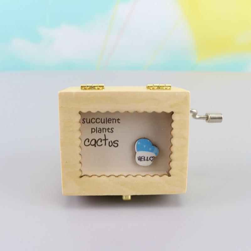 New Wooden Hand-Cranking Music Box Creative Craft Music Box Wooden Cross-Border School Activity Grocery Store Gift