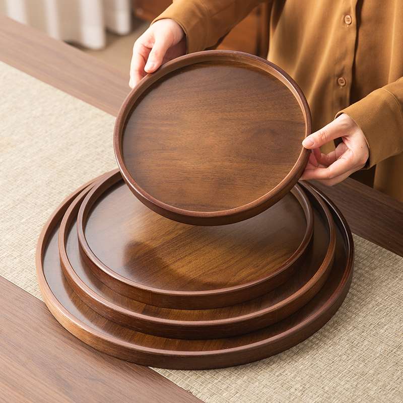 胡桃木茶托盘新中式实木木盘茶盘茶具茶托高档家用放茶杯茶水托盘详情图5
