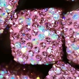 Light pink AB water diamond starry sky soft clay square jewelry accessories Application Scenario