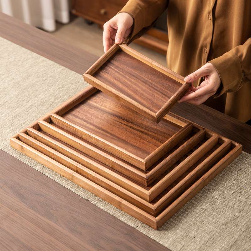 胡桃木茶托盘新中式实木木盘茶盘茶具茶托高档家用放茶杯茶水托盘详情图4