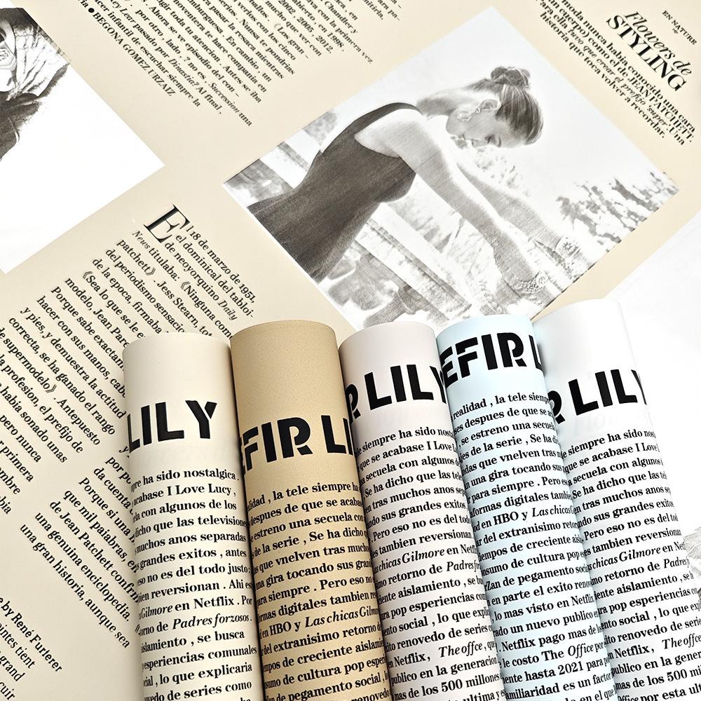 new fashion weekly girl series floriculture newspaper flowers wrapping paper dacal paper retro english newspaper waterproof