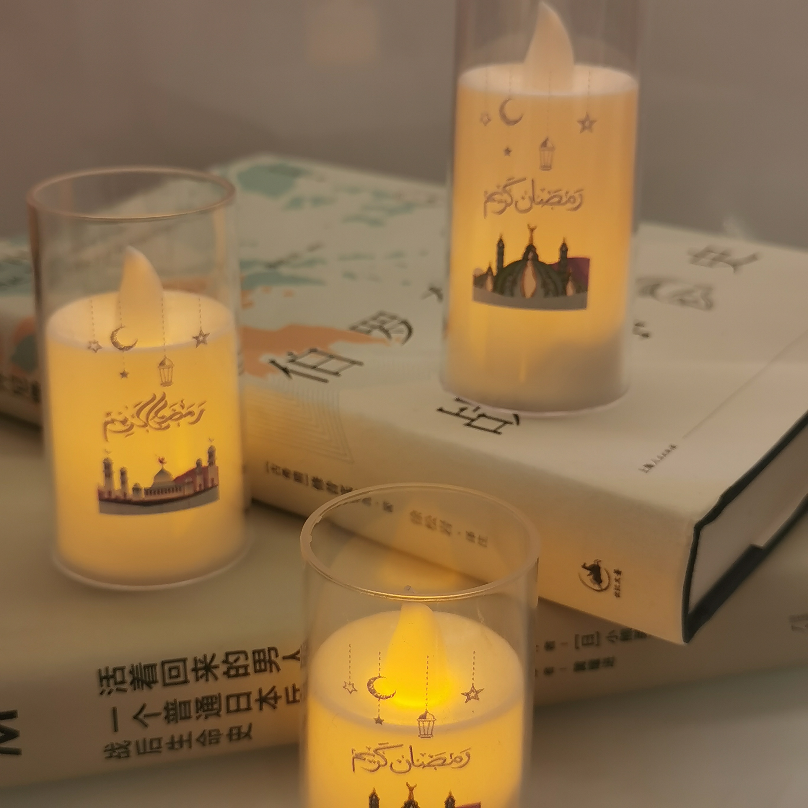 36带杯白色蜡烛印图款
