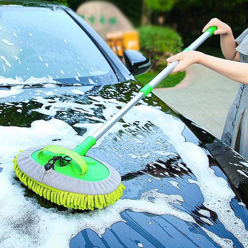 car chenille retractable car wash mop car dust removal soft fur wash and clean sponge car wash gloves tool