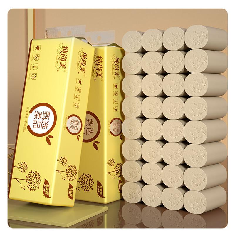 42 rolls toilet paper household paper towels toilet paper portable tissue roll thick coreless paper hand paper factory wholesale