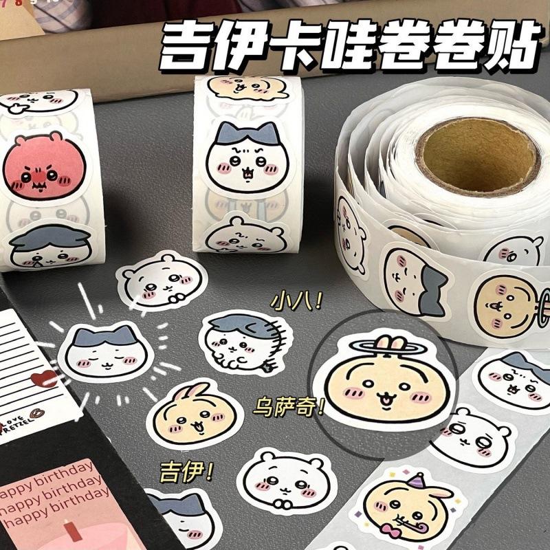 giikawa roll stickers chiikawa stickers good-looking decoration cute student notebook sealing paste wholesale