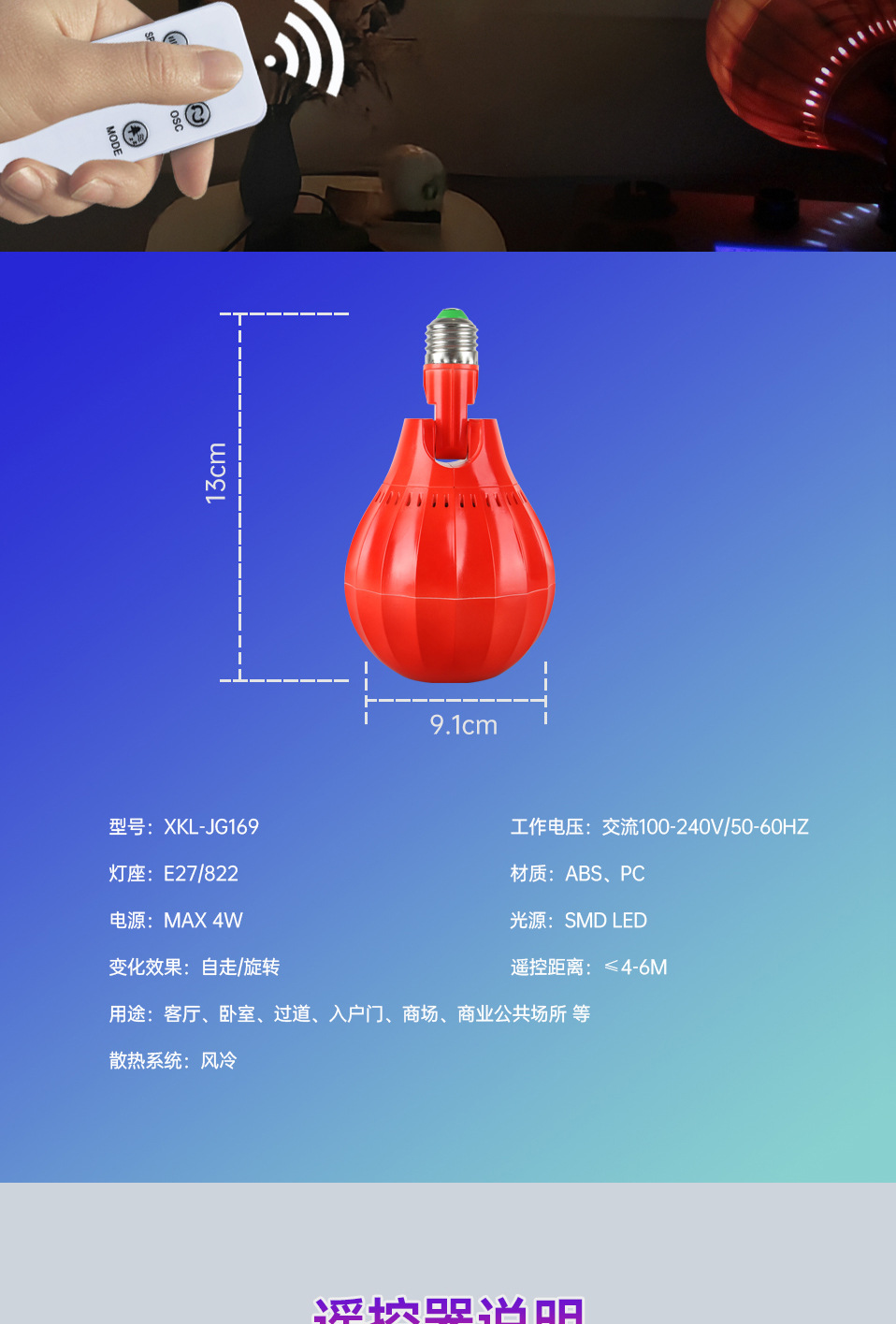 2024新品新年发财投影灯E27灯头360°旋转装饰彩灯新年发财氛围灯 小夜灯台灯小夜灯详情图9