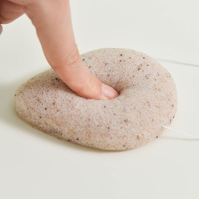 Double-Sided Konjac Face Washer Natural Walnut Seed Oil Removal Cleaning Sponge Soft Absorbent Foaming Facial Cleansing Artifact