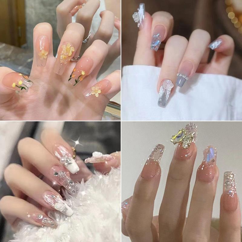 nail tips handmade cat's eye wear armor summer nail patch fake nails wearable nail stickers one piece dropshipping