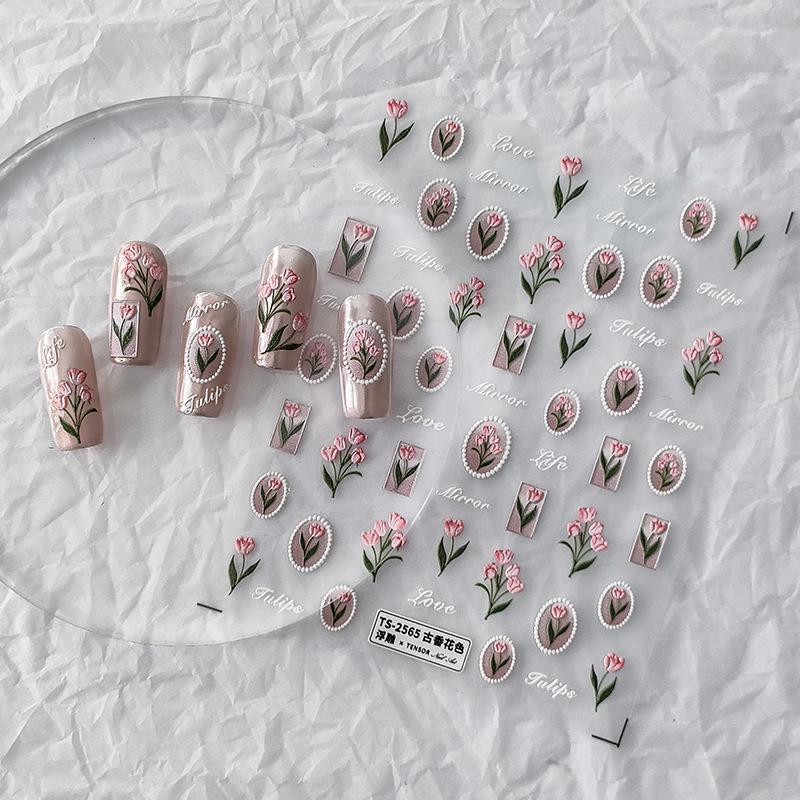 Tensor Three-Dimensional Cartoon Thin Tough Nail Sticker Adhesive Nail Sticker Ornament TS-2565 Ancient Incense Color