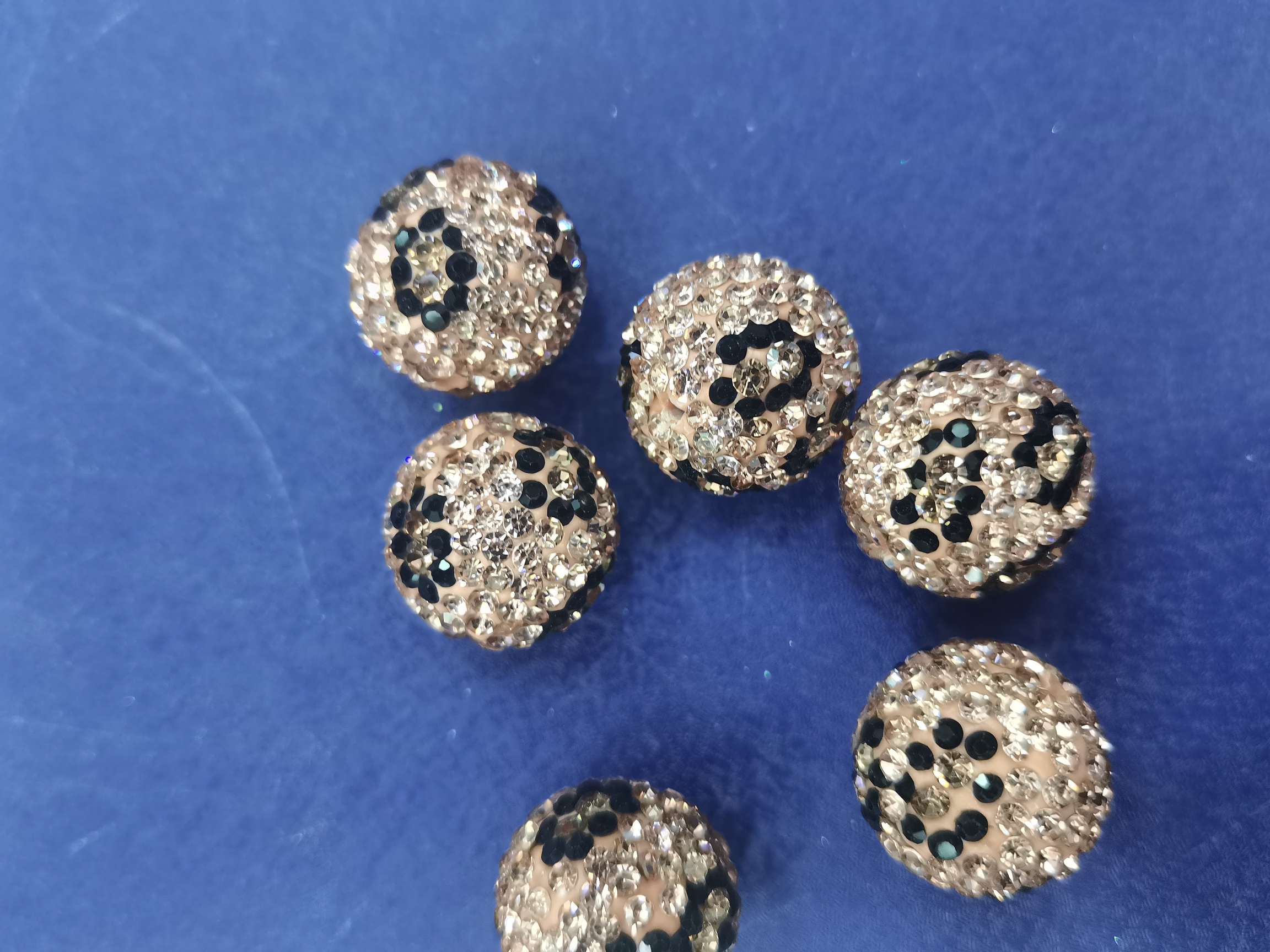 Champagne-colored leopard print soft clay rhinestone jewelry accessories