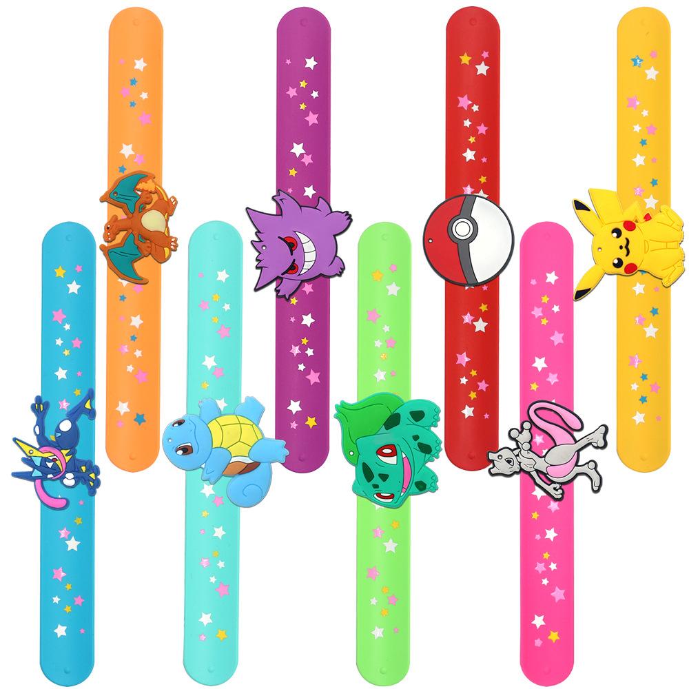 pet elf pokemon silicone slap bracelet wrist strap cartoon magic baby pikachu ring pop bracelet