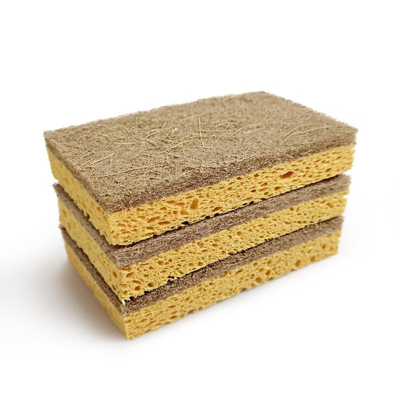 Customized Supply of Various Styles Natural Sisal Coconut Palm Cellulose Sponge Spong Mop Wok Brush Kitchen Cleaning Dishwashing Sponge