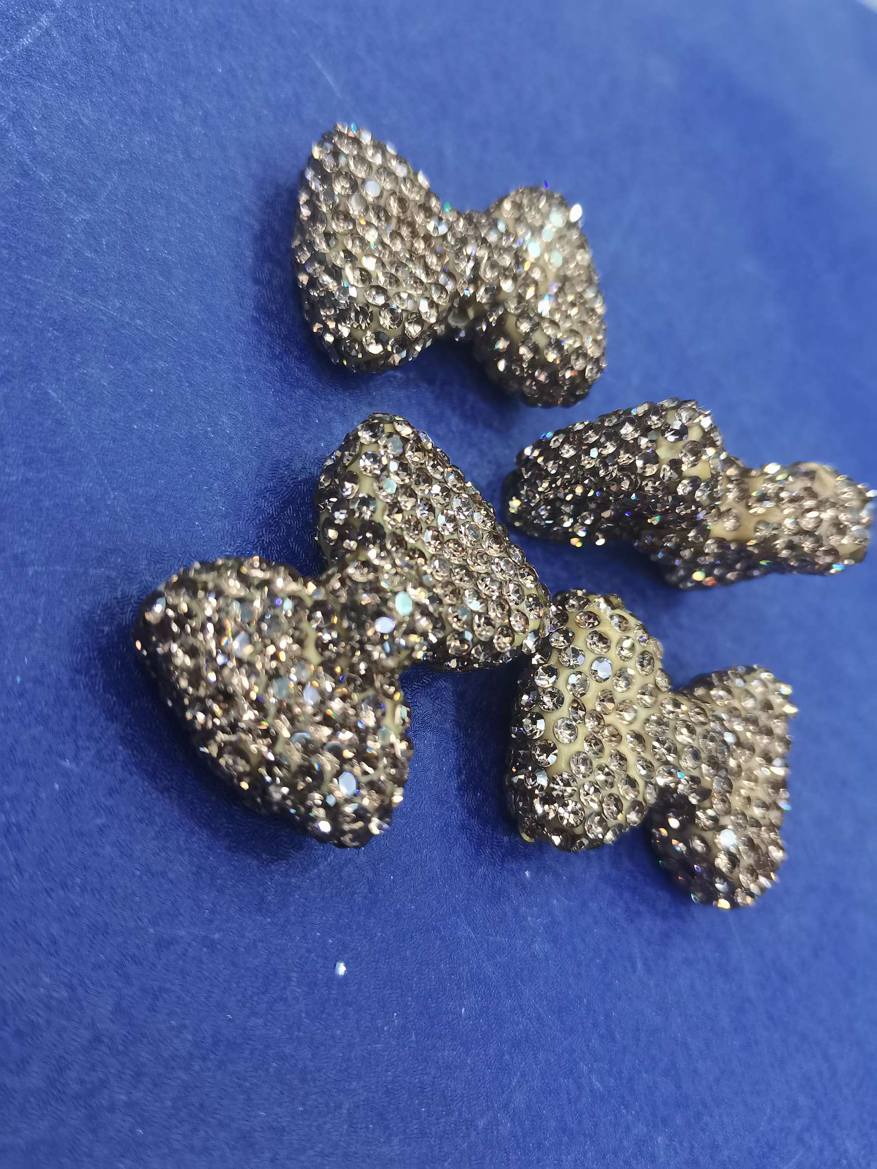 Crystal yellow bow tie soft clay rhinestone jewelry accessories
