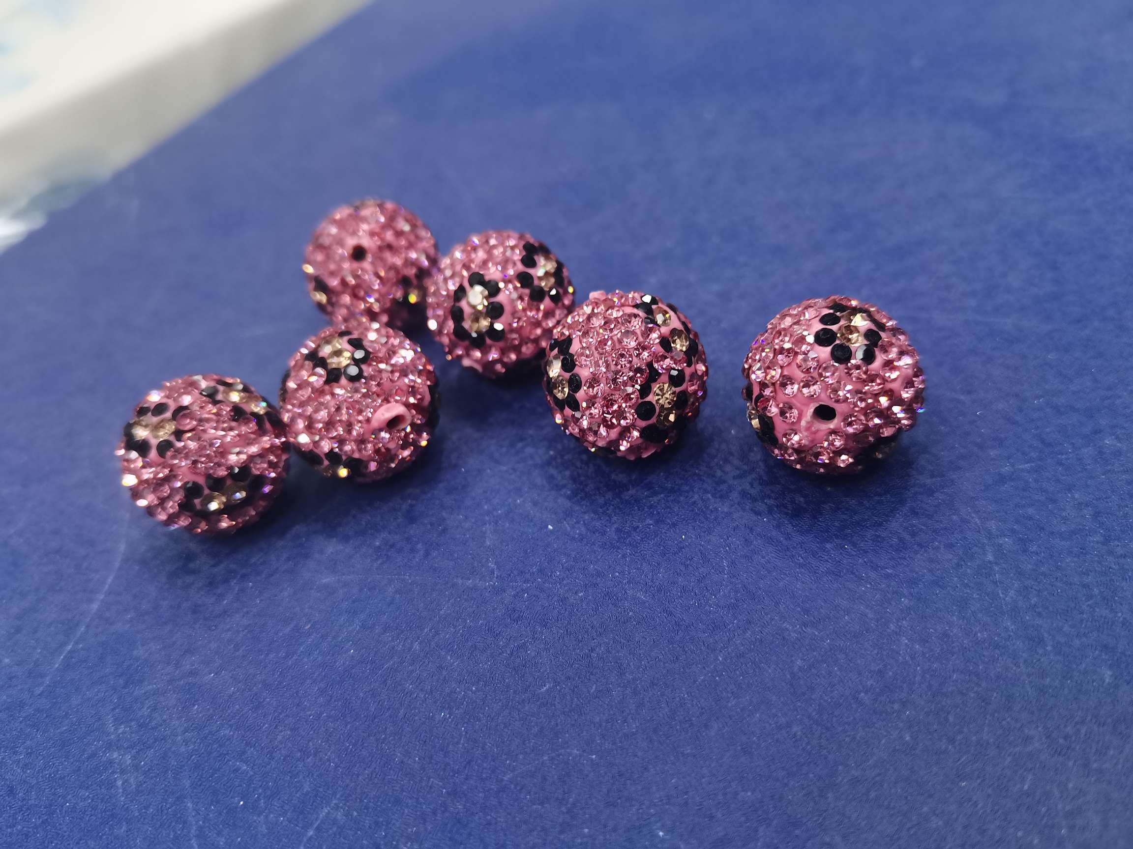 Pink leopard print soft clay rhinestone jewelry accessories