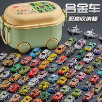 children's alloy warrior small car storage bucket boy gift mini inertial vehicle toy car metal metal car