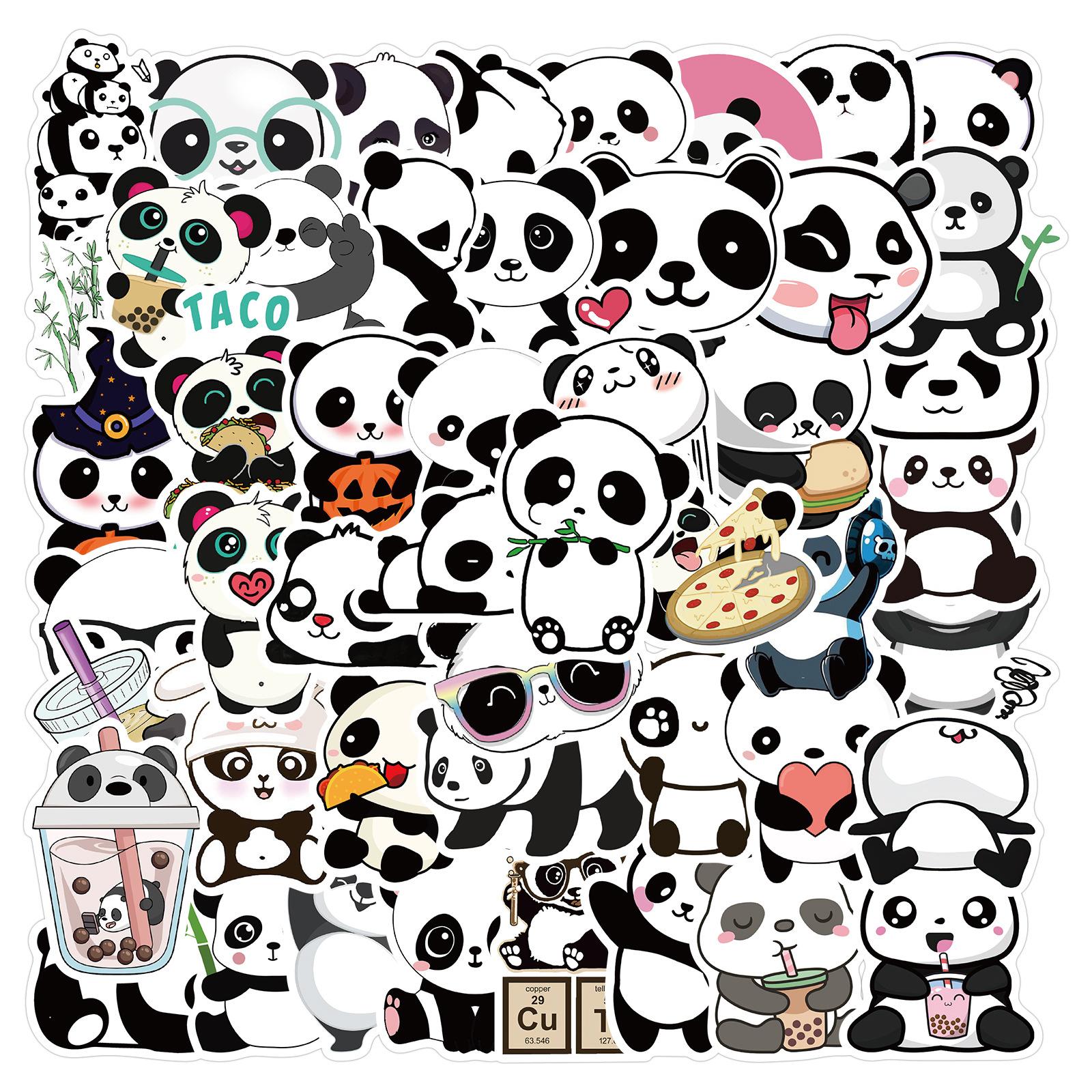 50 cartoon panda graffiti stickers special decoration motorcycle trunk waterproof foreign trade wholesale wholesale