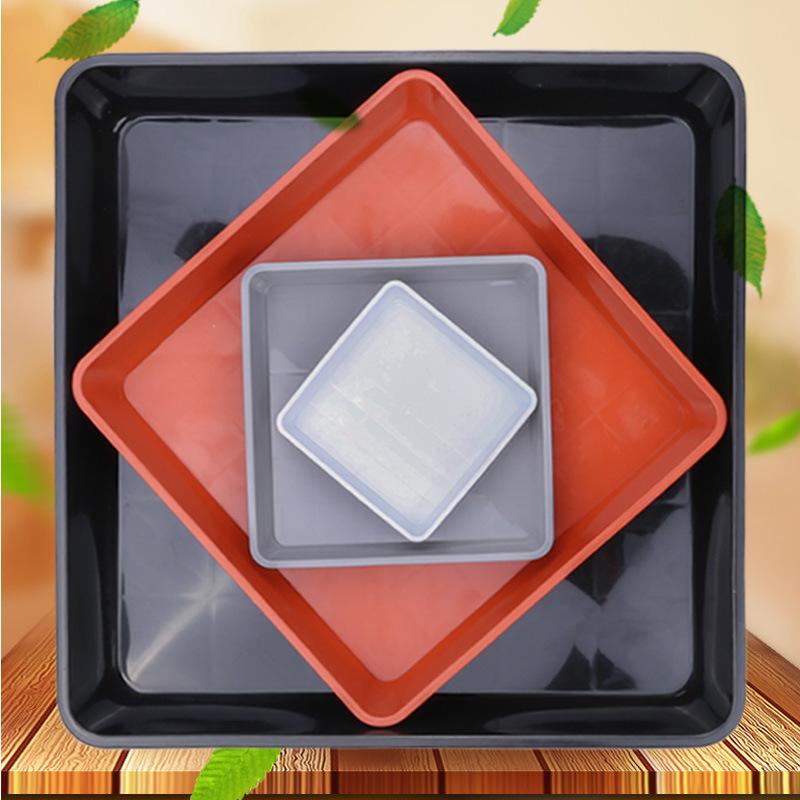 in stock wholesale square flower pot tray base succulent bonsai pot water pan square flower pot plastic