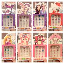 sanrio children's nail stickers girl cute funny nail beauty student nail shaped piece sweet nail sticker children wear nail