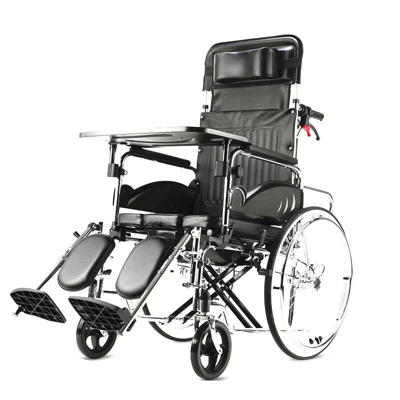 foshan dayang lying completely wheelchair 608gcj high back strap toilet multifunctional wheelchair for the elderly disabled stroller