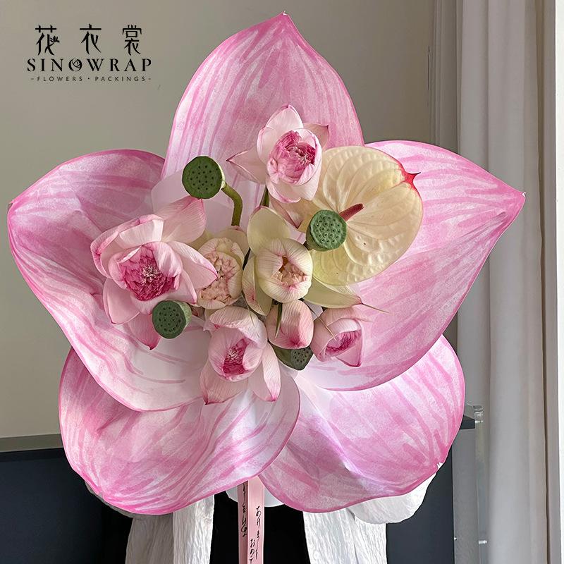 flower dress qixi flowers wrapping paper lotus petals special-shaped bag stained paper valentine's day high-grade floral bag flower material
