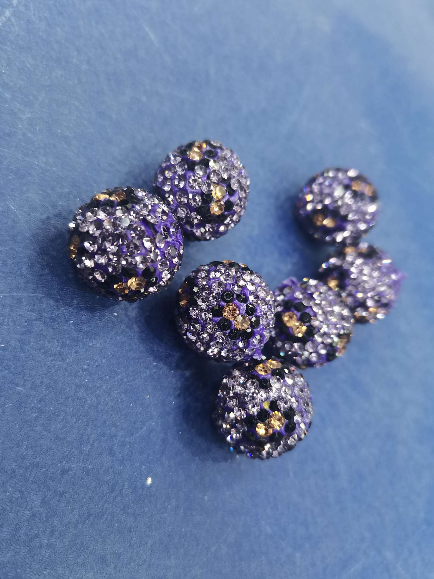 Lotus purple leopard print soft clay rhinestone jewelry accessories details Picture
