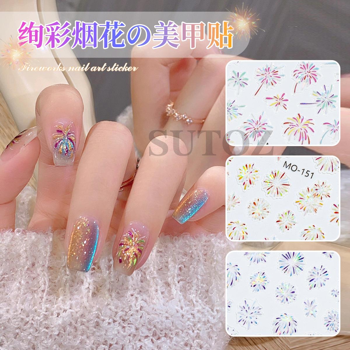 new bright flower nail stickers hot new year gorgeous bright flower relief nail back glue