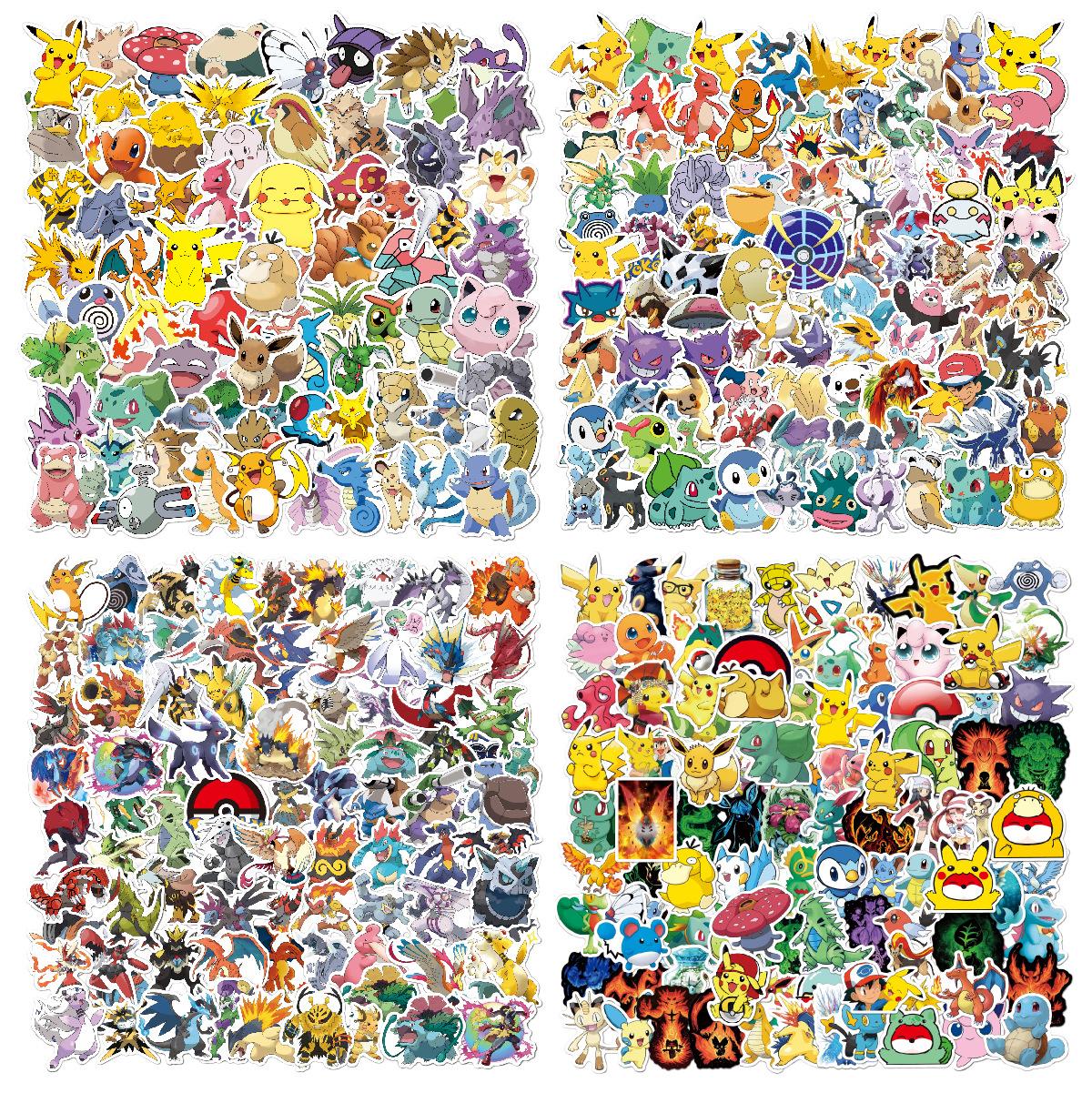 pokemon pikachu stickers 400 pieces children cartoon pokemon waterproof luggage stickers wholesale