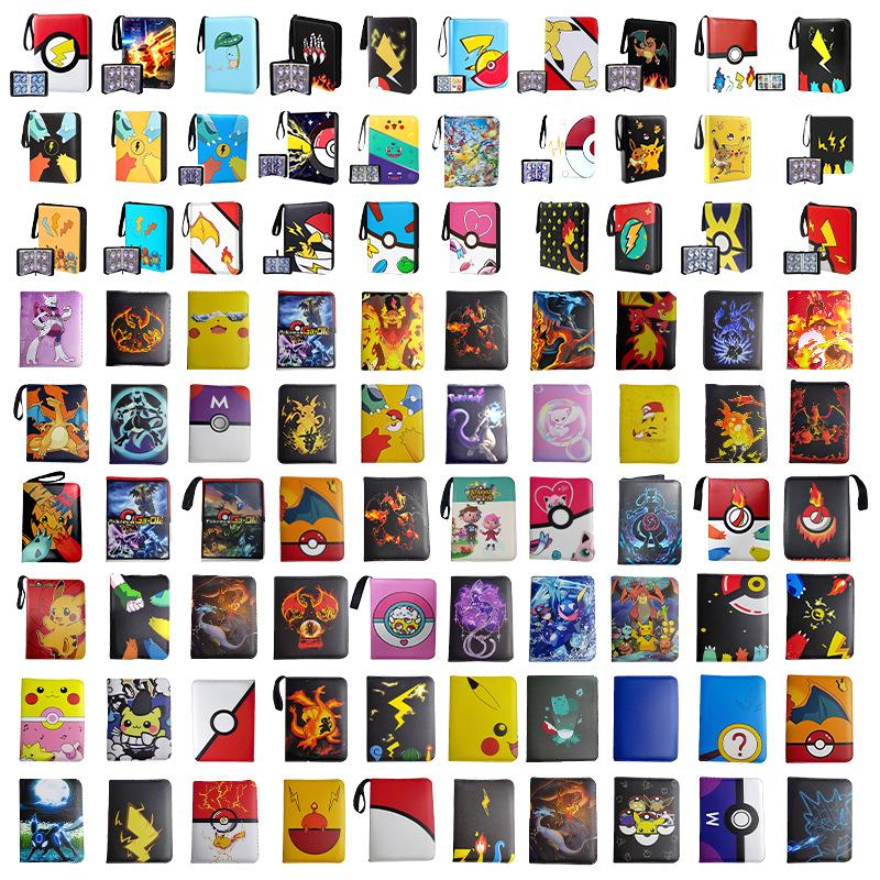 Card Binder Wholesale Four Grid Pokemon Storage Book Magic Baby Leather Zipper Card Collection Card Favorites Bag