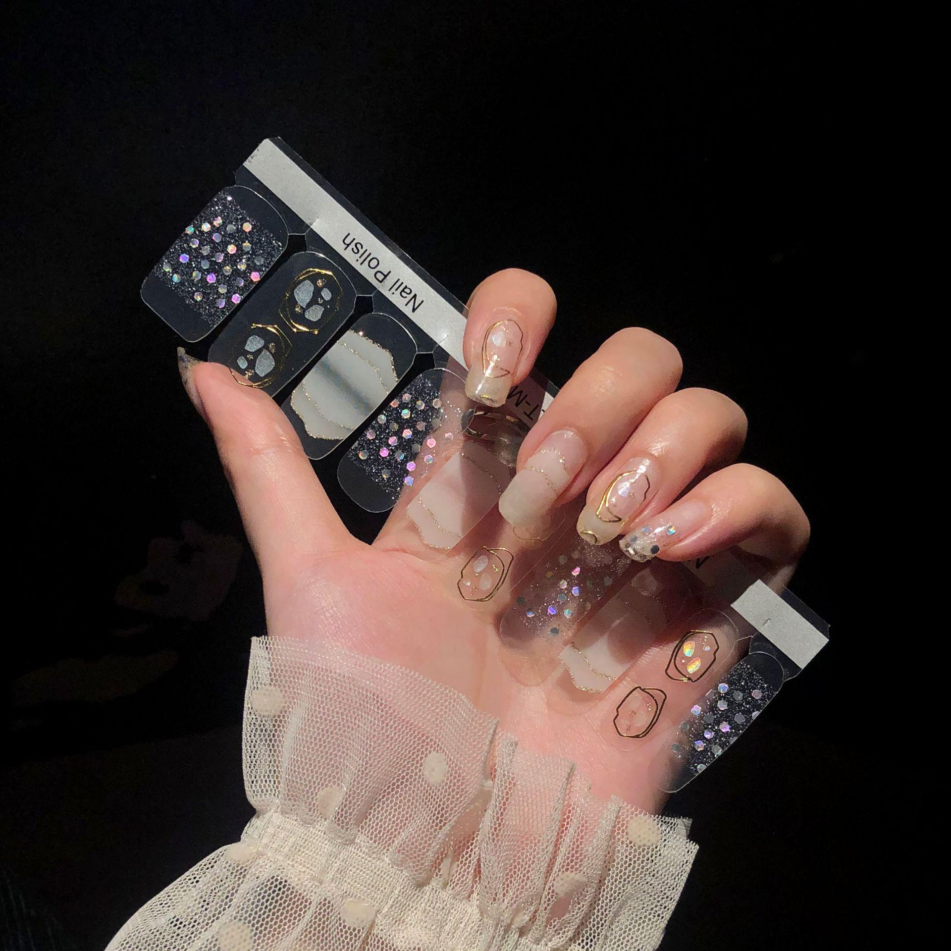 Fashion Nail Applique Full Stickers Amazon and Other Cross-Border E-Commerce Manufacturers Wholesale Nail Polish Full Stickers Nail Stickers
