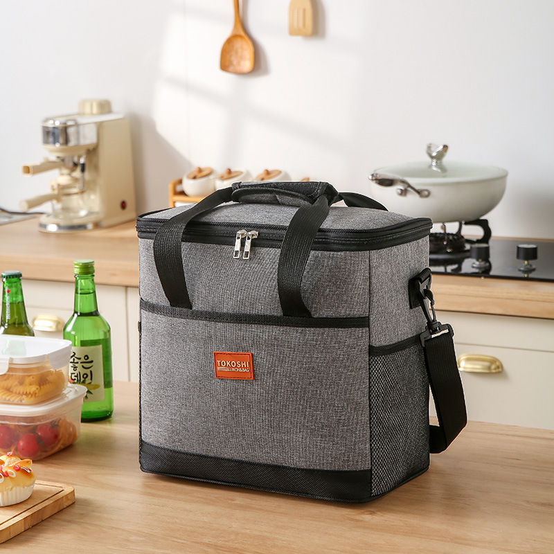 Large insulated bag, thickened fresh-keeping ice pack, waterproof peva picnic insulated bag, takeout delivery box, portable picnic bag Item Picture