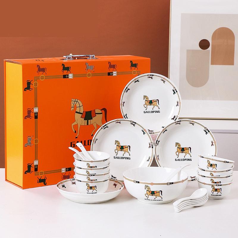 ceramic tableware win instant success bowls and dishes suit gift bowl home wedding insurance activities gift