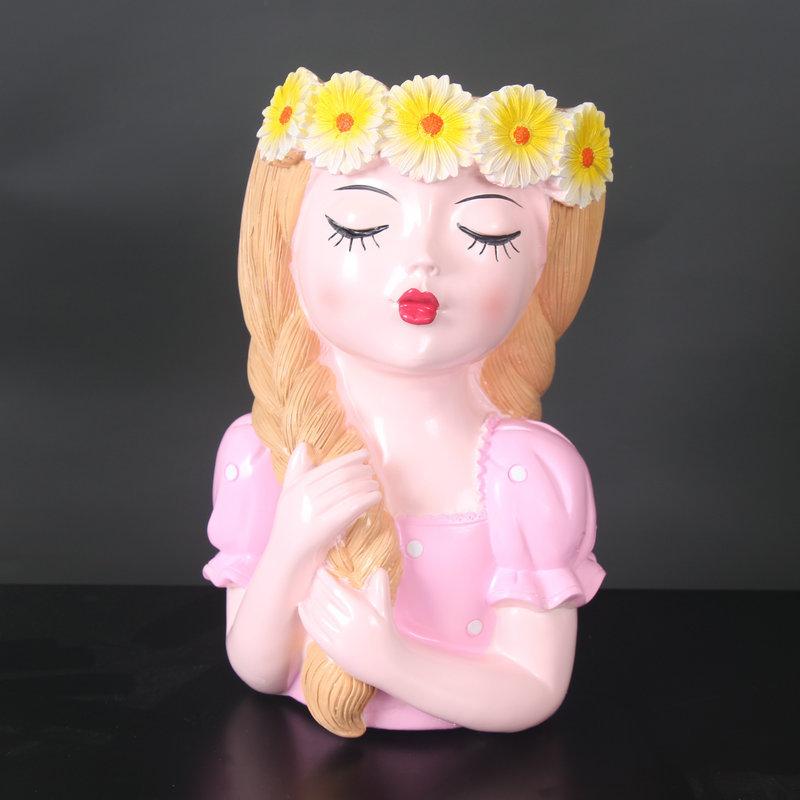 girl fairy flower creative succulent flower pot small fresh vase living room tv cabinet dried flower decoration resin decorations Application Scenario