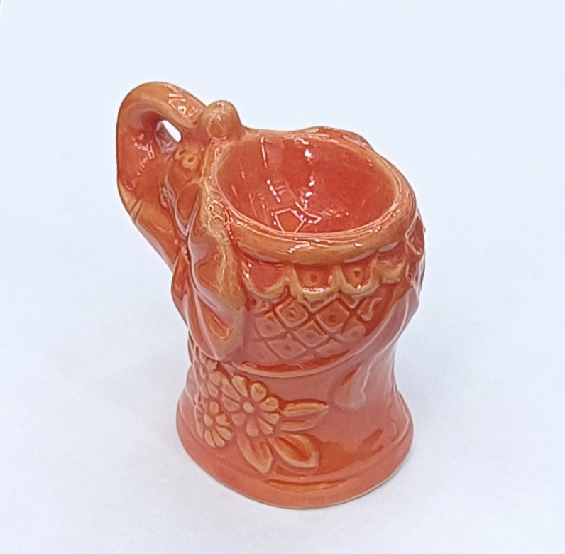 一件工艺品陶瓷橙色大象香炉家居节日礼品详情图2