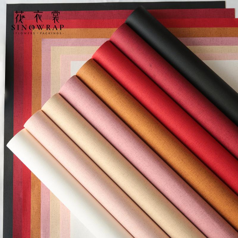 flower dress double-sided rosa art paper flowers wrapping paper solid color embossed bag stained paper flower shop materials